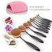 Misaky High Quality 10pcs Soft Oval Foundation Makeup Brush Sets Powder Blusher Toothbrush Curve Cosmetic Makeup Brushes Tool