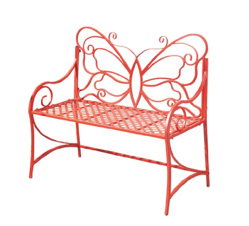 Midwest CBK Red Butterfly Garden Bench