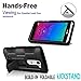 LG LEON Case, Starshop Full Protection Dual Layers Hybird Case with Kickstand and Locking Belt Swivel Clip + Premium Screen Protector Black