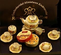 Reutters Porcelain Miniature Afternoon Tea Set with Cookies