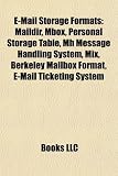 E-Mail Storage Formats: Maildir, Mbox, Personal Storage Table, Mh Message Handling System, Mix, Berkeley Mailbox Format, E-Mail Ticketing System