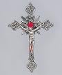Fine All Metal Wall Crucifix, 12in., Silver