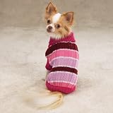 Dog Sweater - Ribbed Kit Striped Dog Sweater - Pink - X-Small (XS)
