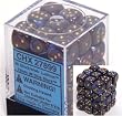 Chessex Lustrous 12mm d6 Shadow w/Gold Dice Block 36 Dice