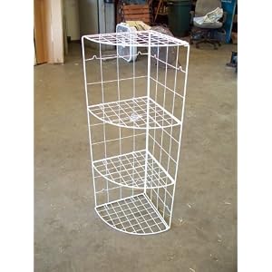 2 pc Set of White Wire Corner Racks by 