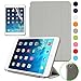 BESDATA Ultra Thin Magnetic Smart Cover (Wake/Sleep Function) & Clear Back Case for Apple iPad Mini 2 / Mini 3 (with Retina Display) + Screen Protector + Cleaning Cloth + Stylus, Grey - PT3108