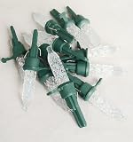 Pack of 12 White LED M5 Mini Replacement Christmas Light Bulbs Green Husk