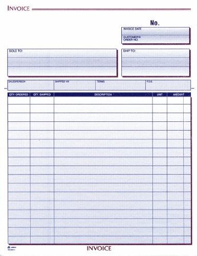 Adams Invoice Unit Set, 8.5 x 11.44 Inch, 2-Part, Carbonless,