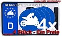 MOTORRAD BIKER BIKE NUMMERNSCHILD Aufkleber Autoaufkleber 4er Set