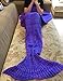 Mermaid Blanket for Kids, SEANUT Mermaid Sleeping Bag Blanket Cable Knitted (Deep purple)