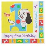 Party Destination 169078 I Love Puppies 1st Napkins