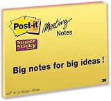 Post-it Super Sticky Meeting Notes - Neon Colours Green, Pink, Orange & Ultra Yellow - 4 Pads Per Pack - 45 Sheets Per Pad - 200 mm x 150 mm