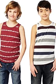2 Pack Striped Vest Tops