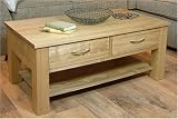 Mobel Oak Coffee Table with Four Drawers. SOLID OAK!