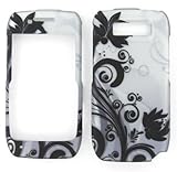 Black Flowers Hard Snap On Case Cover Faceplate Protector for Nokia E71 Str ....