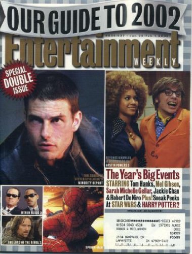 Entertainment Weekly January 25, 2002 Tom Cruise/Minority Report & Beyonce/Austin Powers Cover, Mike Myers, Spider-Man