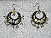 Birthday Gift-Women's 2 Antique Golden Black Silver Finish Dangling Earrings (Brand New) Free Shipping