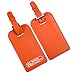 (Orange) Stylish Microfiber Leather ID Tags Business Card Holder for Luggage Baggage ID Travel Identifier for DJ Equipment Travel Bag Flight Case ID Name Suitcase Label Sports Bag New Gift