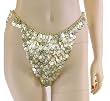 Bellydance Brass Coin Bikini Bottom, One size fits waist or hips up to 32", Belly dancing coins add great jingling sounds