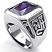 KONOV Mens Crystal Stainless Steel Ring, Classic Gothic, Purple, Size 11