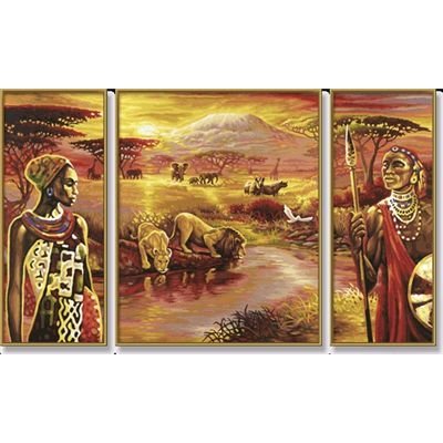 Schipper 9260 438 - Malen nach Zahlen, Afrika am Kilimandscharo, 50x80 cm Preisvergleich