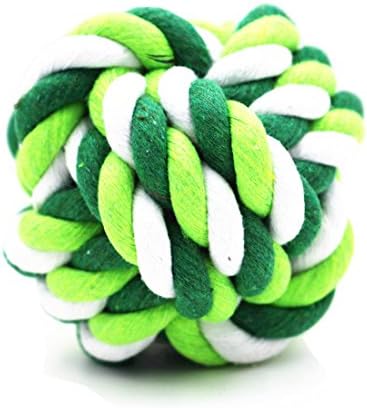 Petony Cotton Durable Rope Dog Chew Toy Aggressive Ball for Teething Playing Puppy Toy