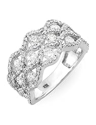 2.00 Carat (ctw) 14k White Gold Round Diamond Ladies Cocktail Right Hand Ring 2 CT