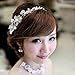 NYKKOLA Boutique Wedding Silver-tone Flower Pearl Bead Hair Comb Hair Pins Bridal Accessories