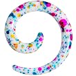 8 Gauge Acrylic Rainbow Bubblegum Spatter Spiral Taper