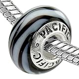 925 Sterling Silver Murano Style Glass Bead - Zebra me Crazy (Pandora and Chamilia Compatible)
