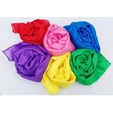 Simply Sweet Fabric 35" Hemmed Square Play Scarves Bundle of 6