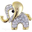 Sparkling Crystal Elephant Animal Pin Brooch