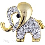 Sparkling Crystal Elephant Animal Pin Brooch