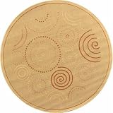 Safavieh CY1906-3201 Courtyard Collection Natural and Terracotta Indoor/Outdoor Round Area Rug, 5-Feet 3-Inch