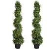 TWO Pre-potted 4' Spiral Pond Cypress Artificial Topiary Trees