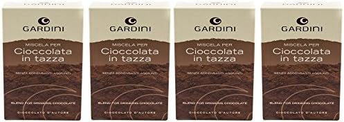 Gardini - Ciccolate in Tazza - Senza Addensanti Aggiunto - Italian Hot Chocolate Mixture,Imported from Italy - 8.81oz (250g) - Pack of 4
