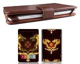 Bundle Monster Barnes & Noble Nook Genuine Leather Case Cover Jacket + Skin Art Decal Sticker + Screen Protector Ebook Accessories Combo - Fit 3G and Wifi Version
