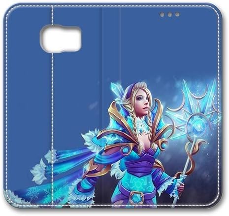 Samsung Galaxy S6 Leather Case, S6 Leather Case - Full-Body Protective PU Leather Wallet Case Flip Cover for Samsung Galaxy S6 Crystal Maiden Rylai Dota 2 Slim Fit Leather Case for Samsung Galaxy S6