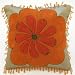 Chelsea Flower 10" Pillow Beaded Tassel Coral Beige