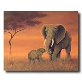African Elephant Family Animal Wildlife Home Decor Wall Picture 16x20 Art Print