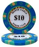 50 $10 Monte Carlo 3-Tone Clay Composite 14 Gram Poker Chips