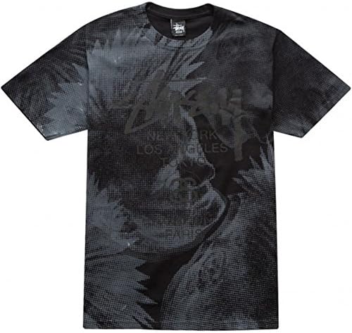 Stussy Mens Punk Heads Short-Sleeve Shirt, Black, X-Large