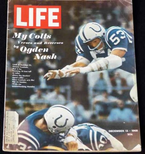 Life Magazine December 13, 1968 with Baltimore Colts & Ogden Nash, Scenario of Spies, The Stalking Moon Movie, Lady Jockeys, David merrick, A Separate Path to Equality, Jacques Kaplan collections (Life Magazine, 65)