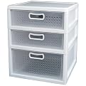 Sterilite Wide 3-Drawer Unit - White