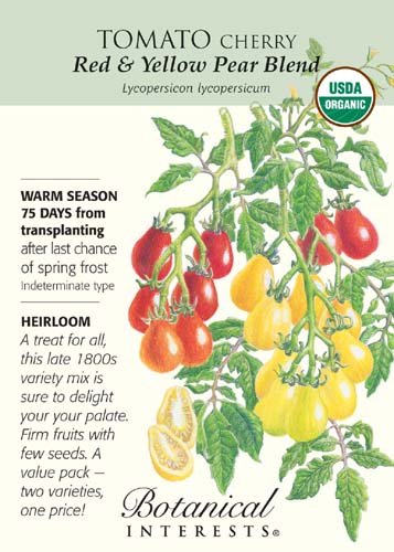 Red & Yellow Pear Blend Tomato - 30 Seeds - Organic - Botanical Interests Red & Yellow Pear Blend Tomato - 30 Seeds - Organic - Botanical Interests
