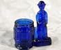 Chaplin Toothpick Holder Blue Cobalt Glass