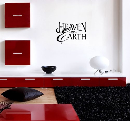 Heaven On Earth Wall Art Decal 60" wide Lipstick Red