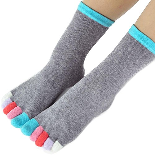 Women Soft Cotton Socks Toe Socks Dress Socks Candy Color (01)