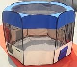 PET PLAY PEN FABRIC SOFT FOLDABLE PLAYPEN BLUE FOR DOG PUPPY RABBIT CAT SMALL 35 X 45cm 8 panels *BRAND NEW*