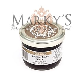 Black Lumpfish Caviar, Pasteurized - 3.5 oz by Marky's Caviar